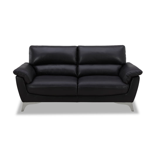 Averlyn 2 Seater Black Leather Lounge