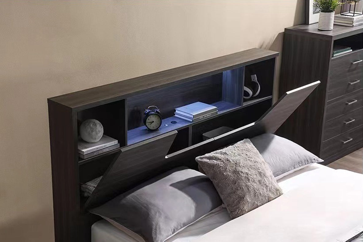 Cambridge Gas Lift Bed in Walnut Colour