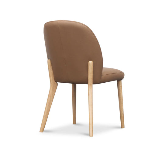 Chole Cognac Leather and Timber Dining Chair