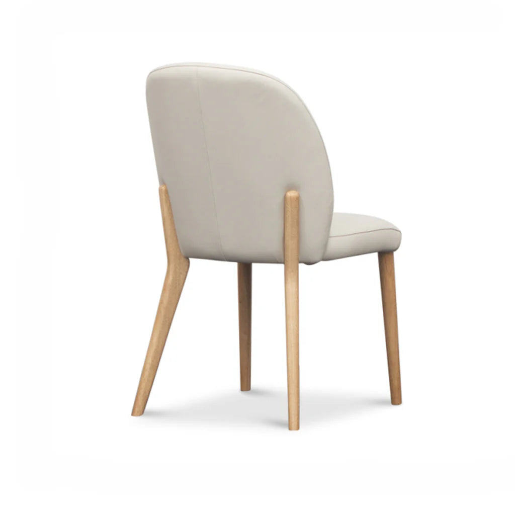 Chole Frost Leather and Timber Dining Chair