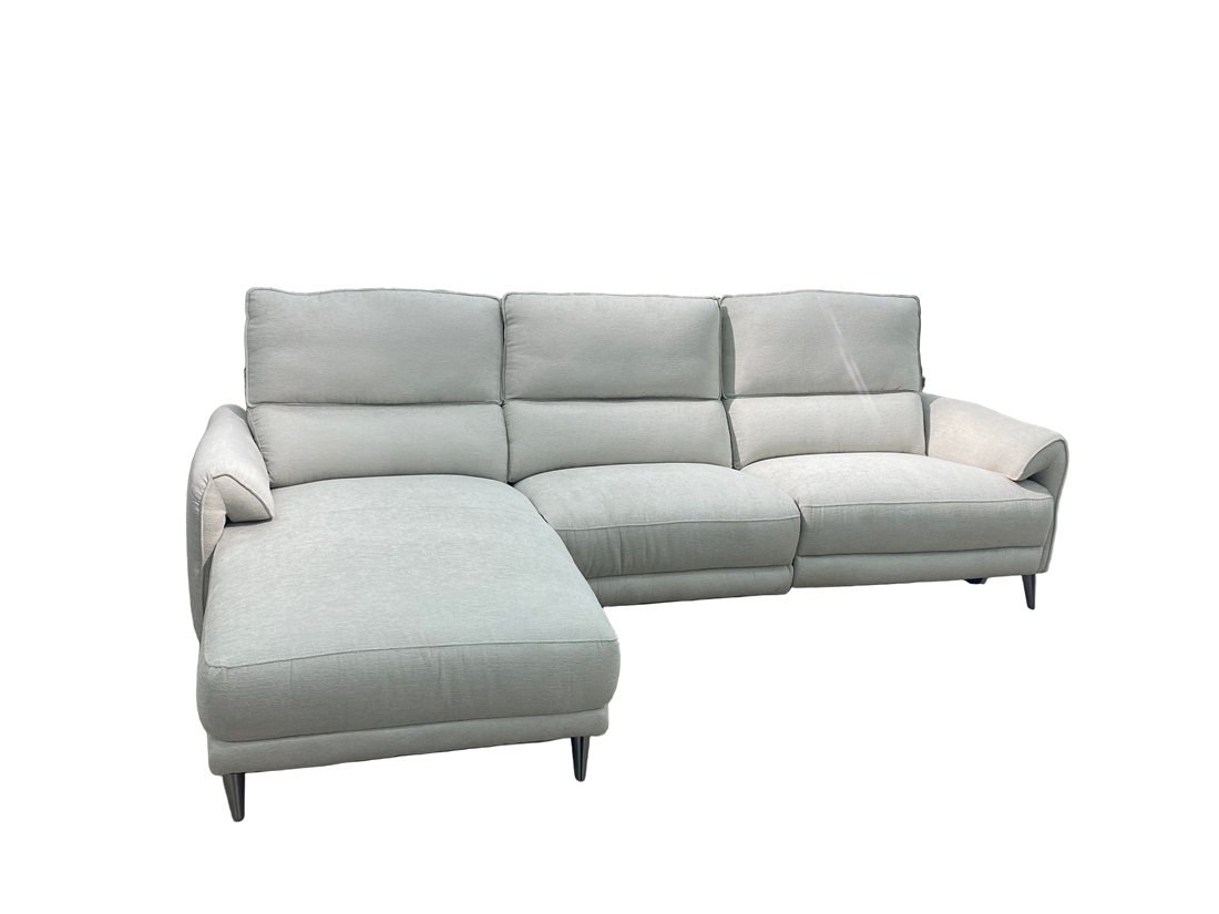 Dayson Light Grey Fabric Chaise LHF With Recliner