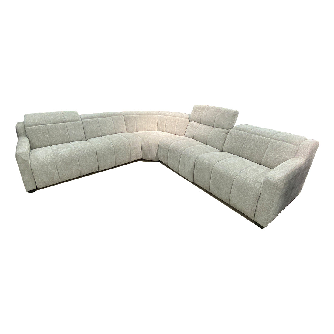Derwent Beige Fabric Corner Modular with Electric Recliners