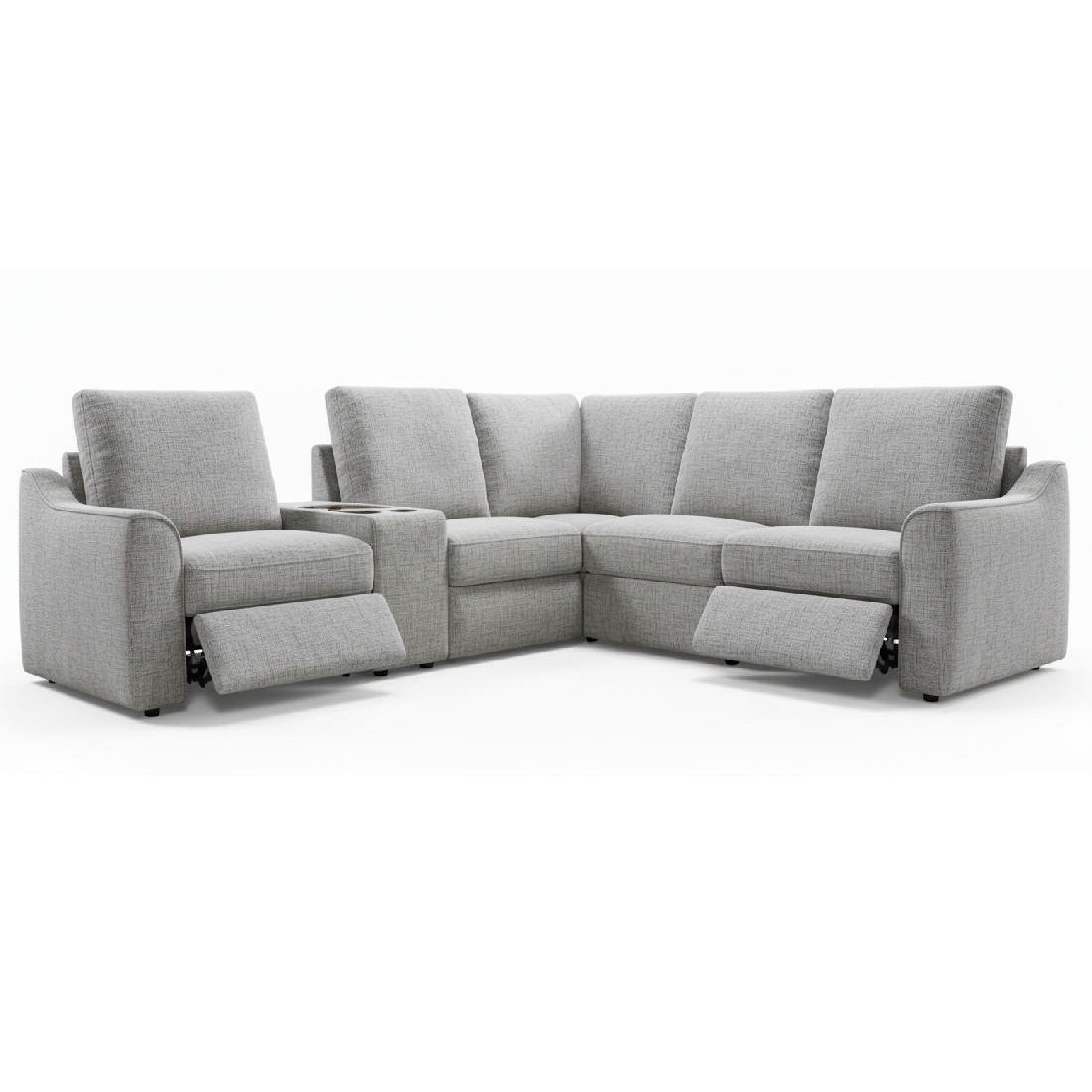 Dorian Fabric Corner Modular Lounge with Electric Recliners