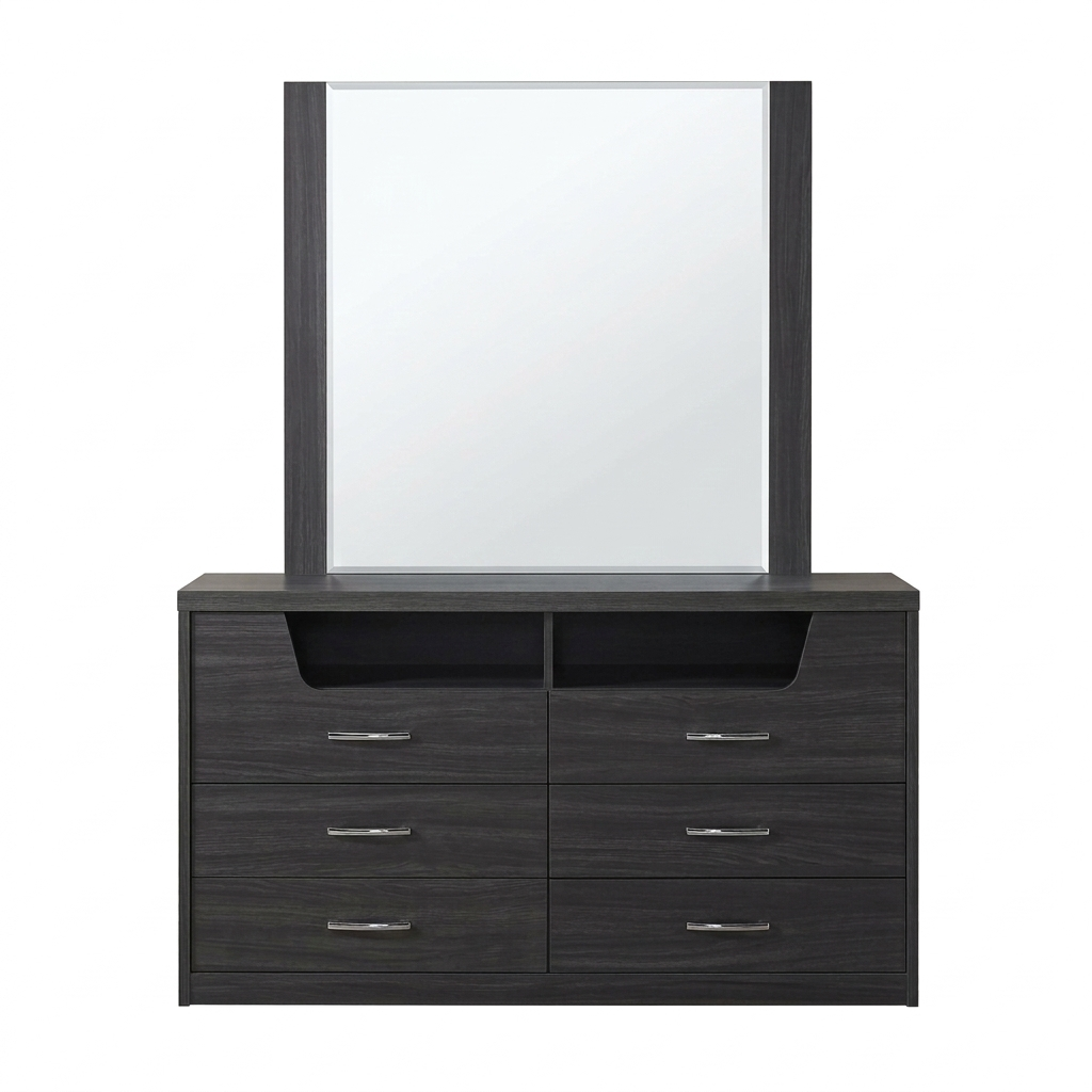 Cambridge Walnut Dresser and Mirror