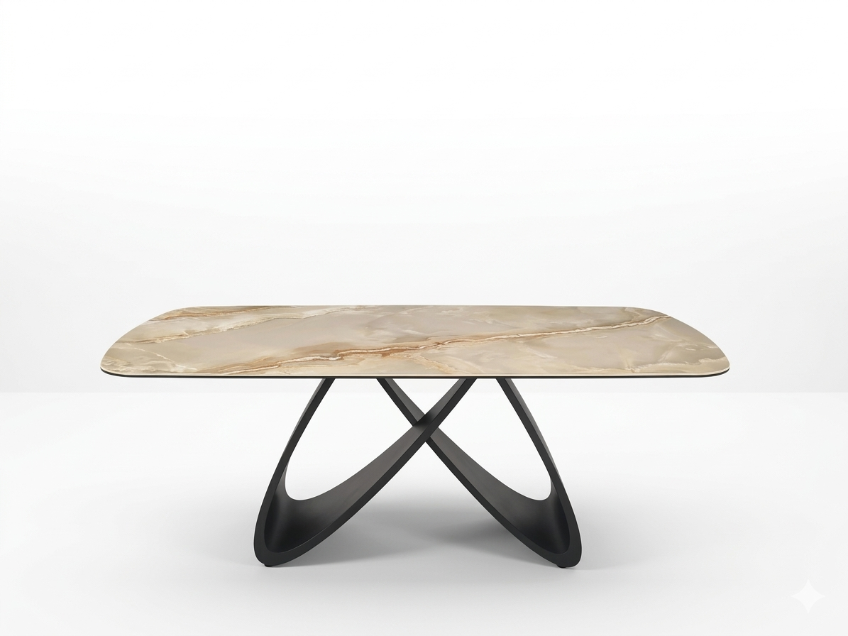 Riva Gloss Ceramic Glass top Dining Table 200cm