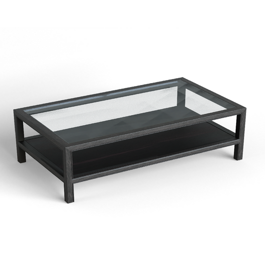 Hei Black Timber and Glass Top Coffee Table