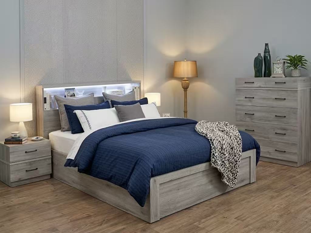 Dover Storage Bed in Washed Gray