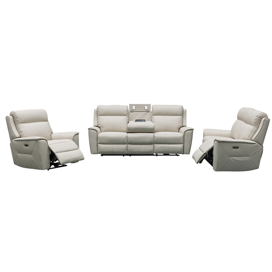 Justin 3 Seater Electric Leather Recliner