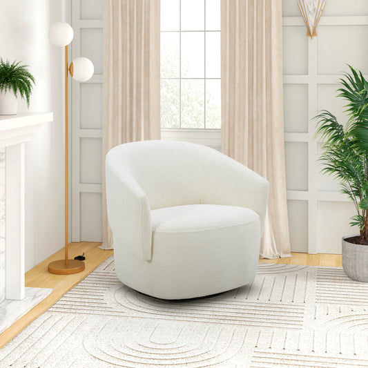Kyser Cream Swivel Occasional Fabric Chair