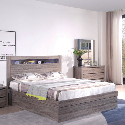 Austin Gas Lift Storage Bed in Oak