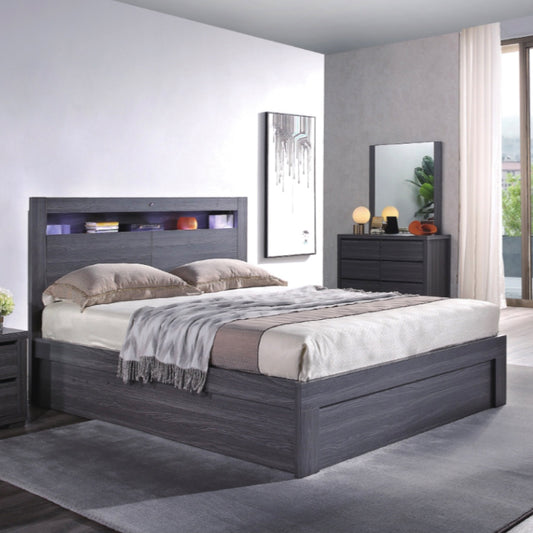 Austin Gas Lift Storage Bed in Walnut