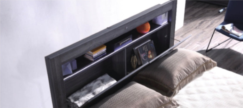 Austin Gas Lift Storage Bed in Walnut