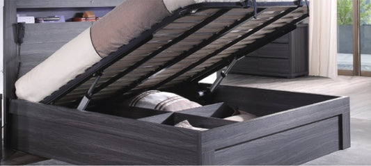 Austin Gas Lift Storage Bed in Walnut
