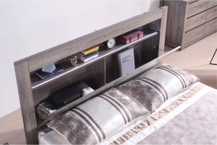 Austin Gas Lift Storage Bed in Oak