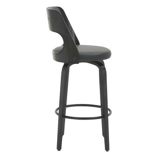 Oslo Full Black Bar Stool in 65cm Heigh