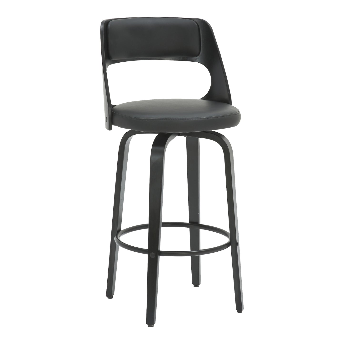Oslo Full Black Bar Stool in 72cm Heigh
