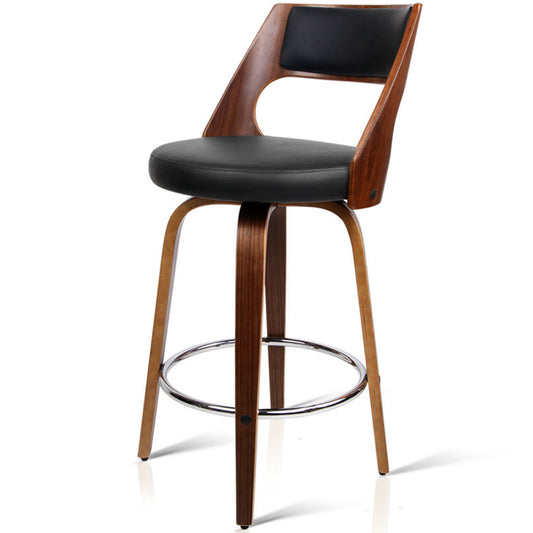 Oslo Walnut and Black Bar Stool 65cm