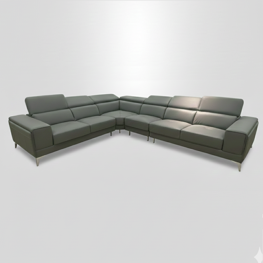 Salamander Corner Modular Dark Grey Leather Sofa
