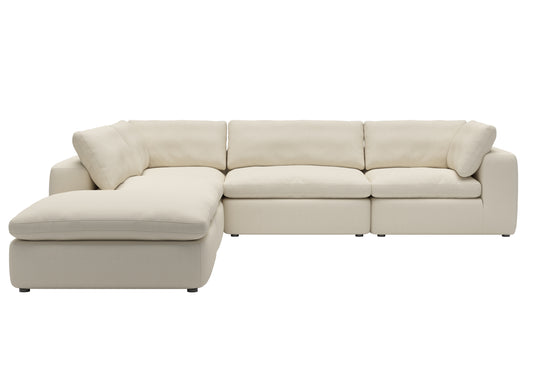 Veneto White Feather Filled Fabric Modular Lounge