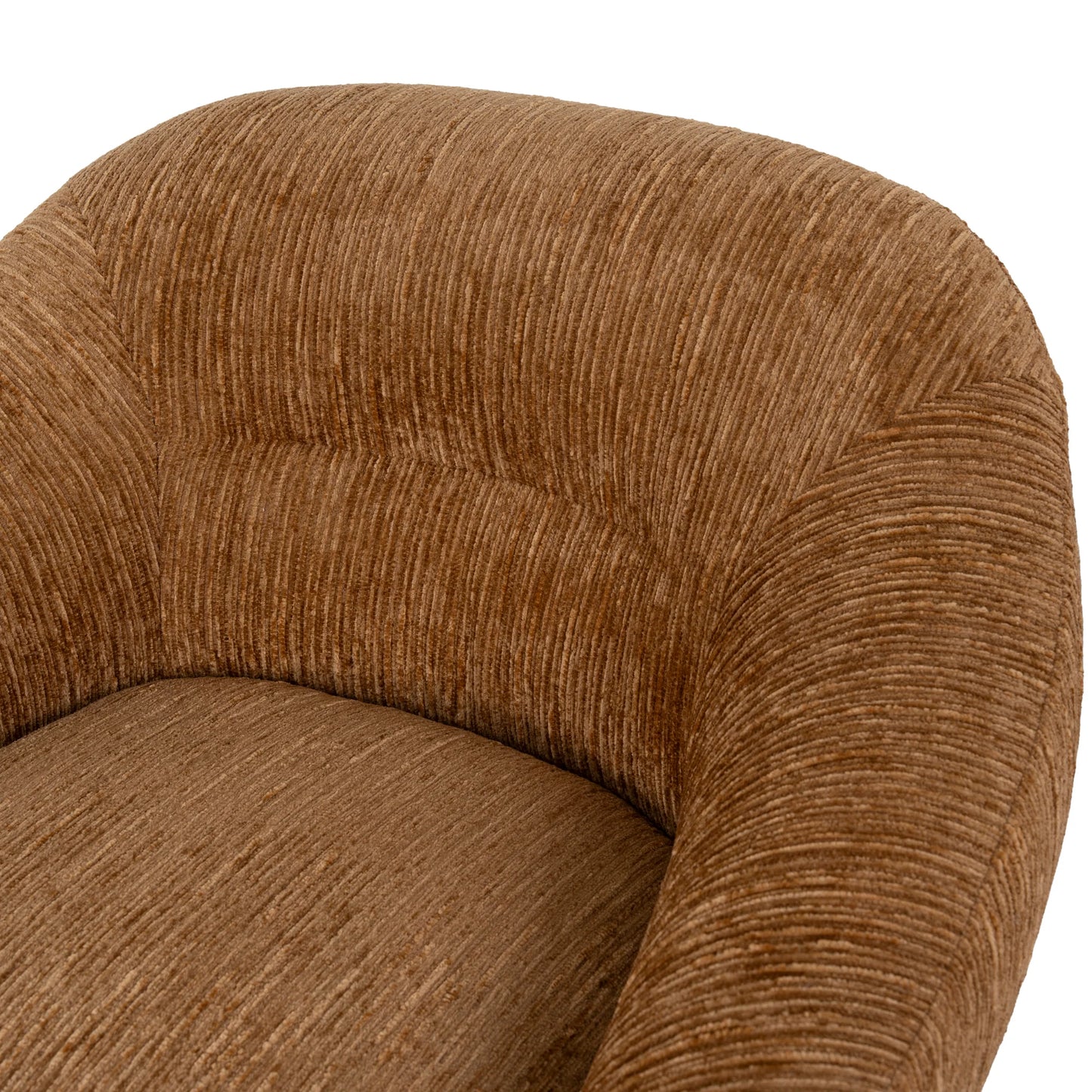 Vinnie Honey Gold Fabric Swivel Occasional Chair