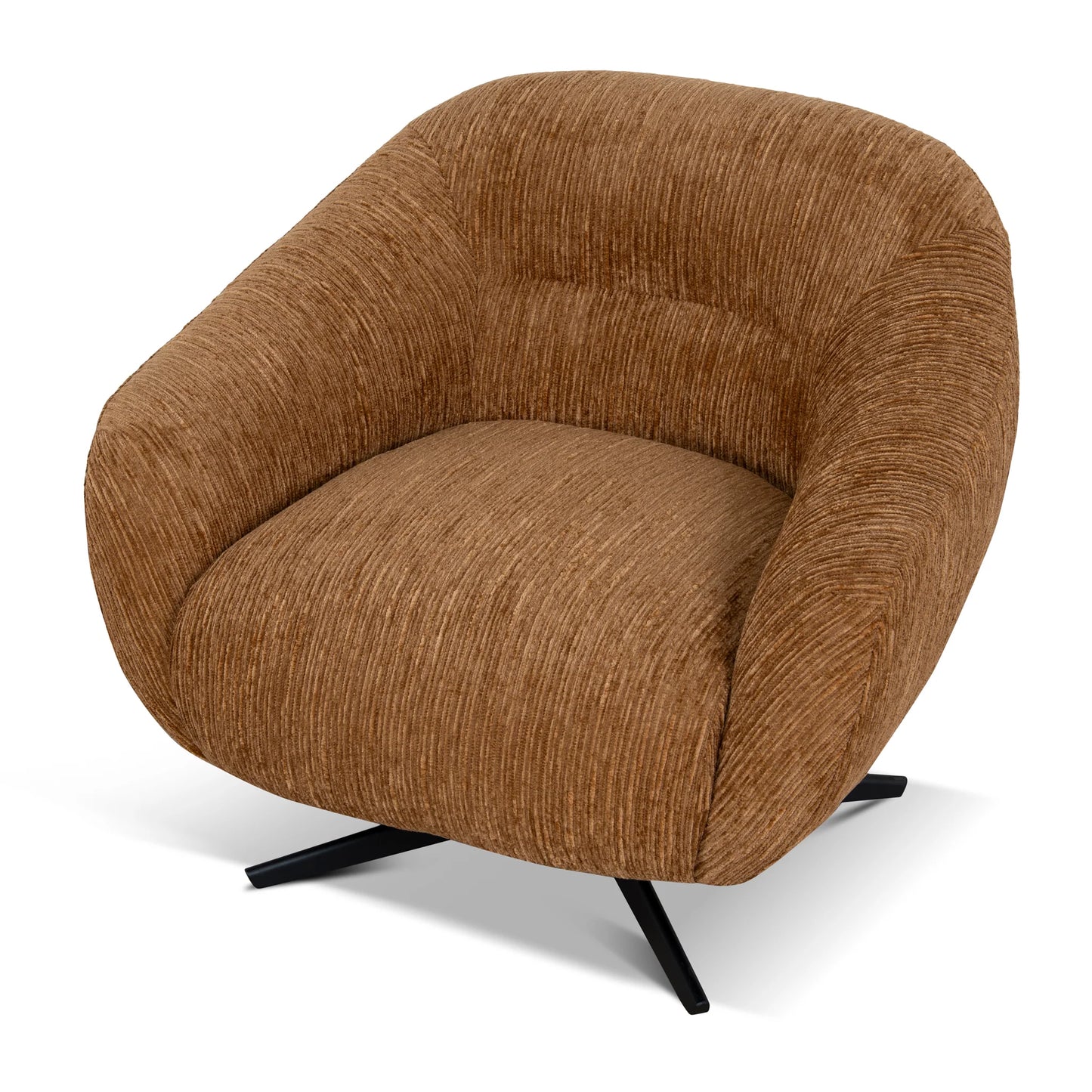 Vinnie Honey Gold Fabric Swivel Occasional Chair