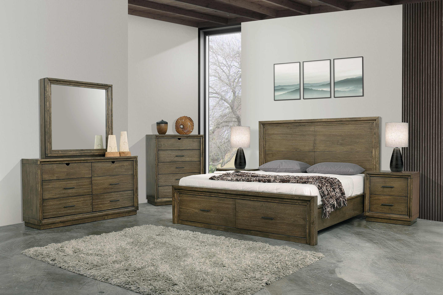 Zackary Timber King Bed