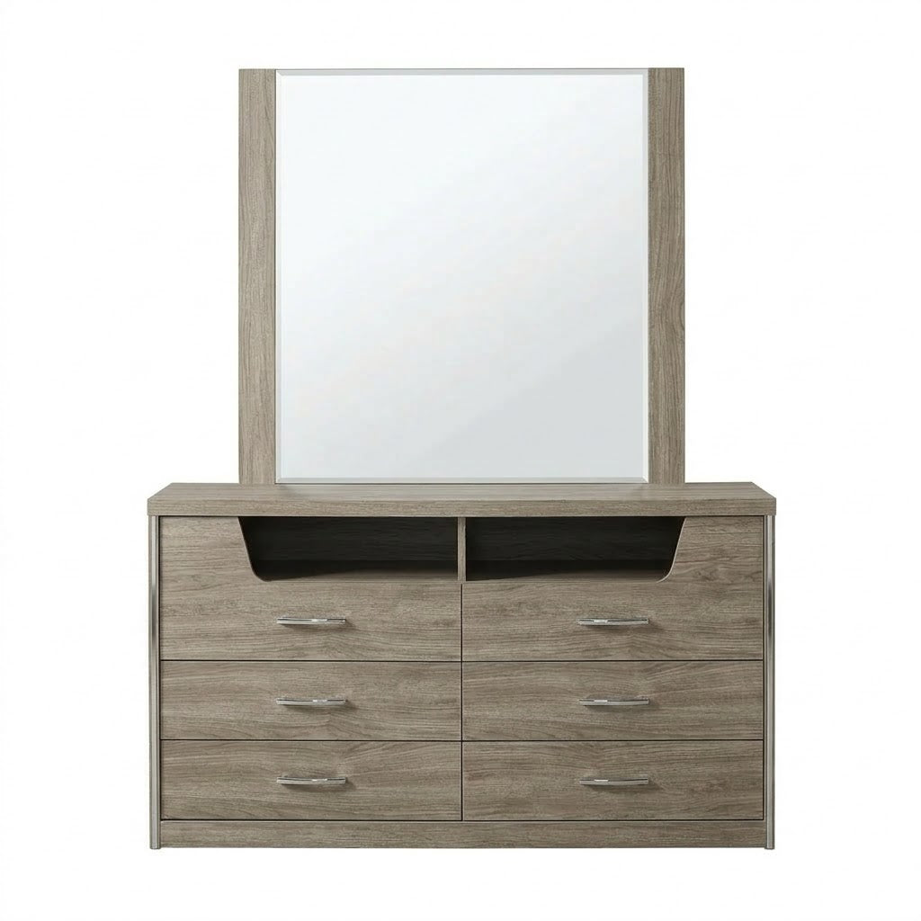 Cambridge Oak Dresser and Mirror