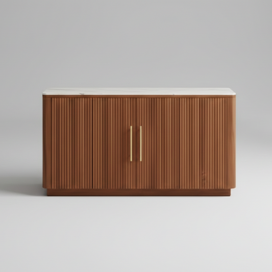 Aspen Walnut Timber Base and Stone Top Buffet