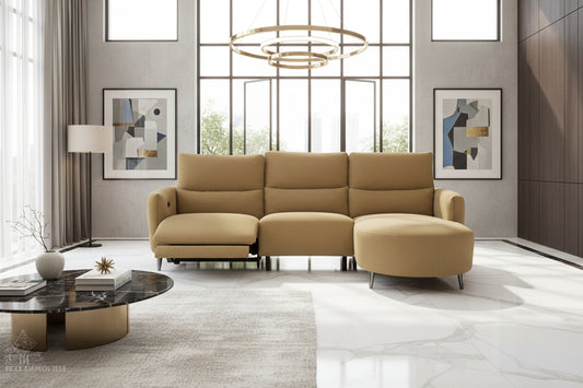 Lenny Modular Fabric Chaise with Electrical Recliner