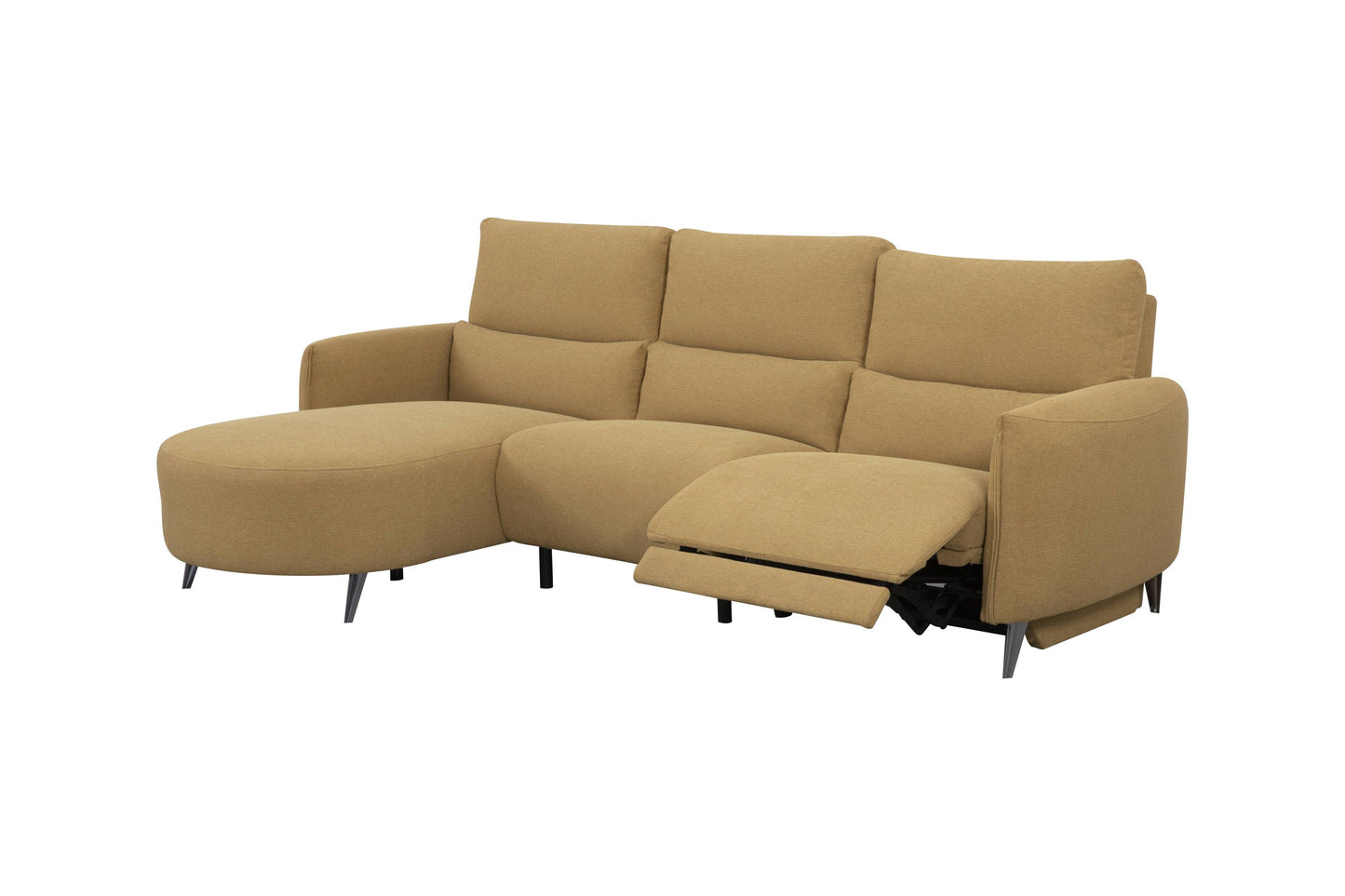 Lenny Modular Fabric Chaise with Electrical Recliner