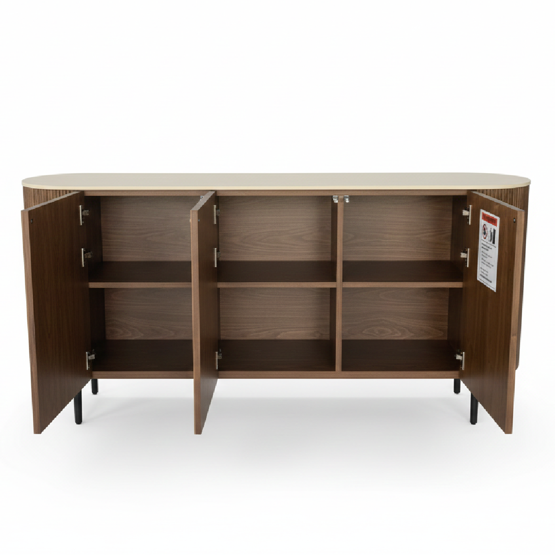 Atlas Walnut Timber and Travetine Buffet