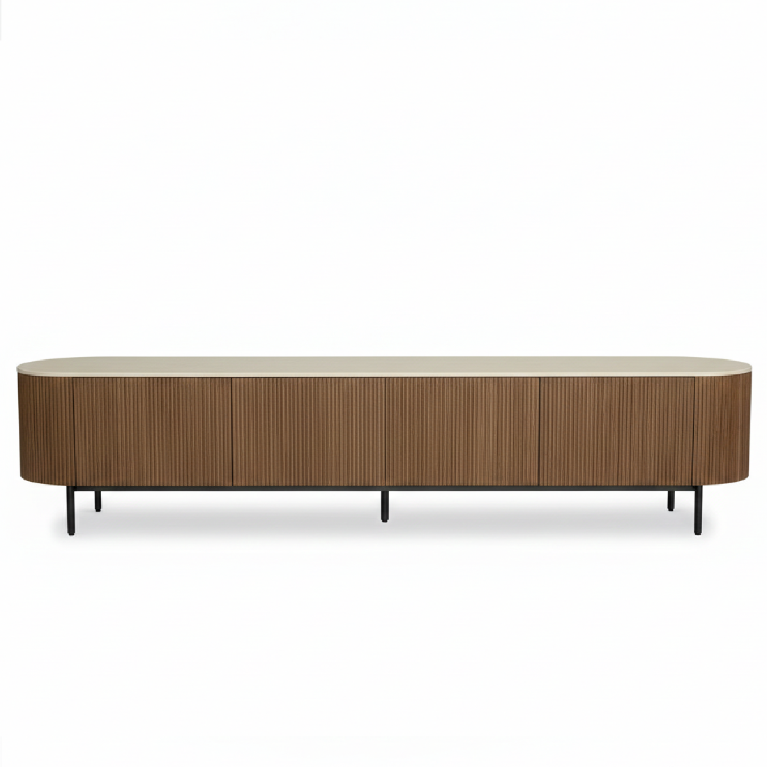 Atlas Walnut Timber and Travetine TV Unit