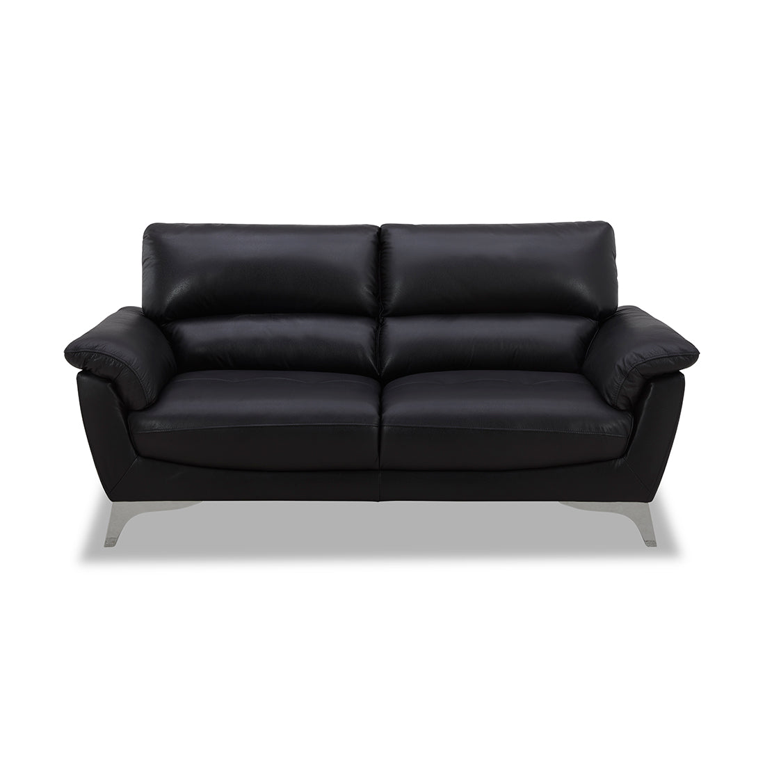 Averlyn 2 Seater Black Leather Lounge