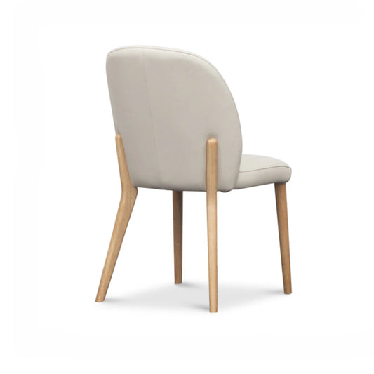 Chole Frost Leather and Timber Dining Chair