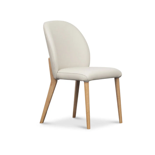 Chole Frost Leather and Timber Dining Chair
