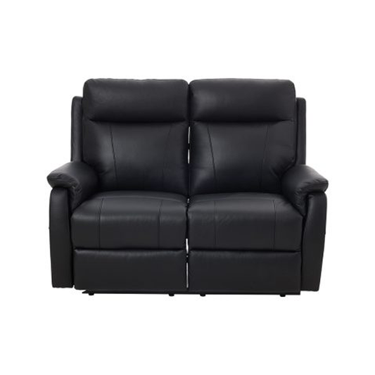 Delilah 2 Seater Leather Recliner in Black Color