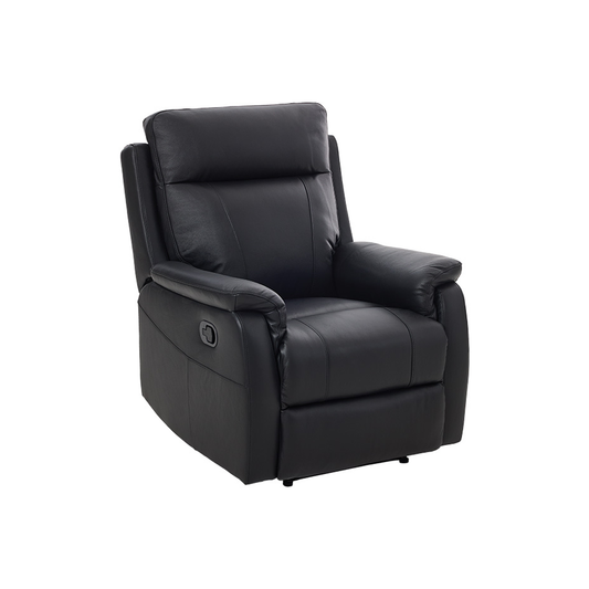 Delilah Black Leather Single Seater Manual Recliner