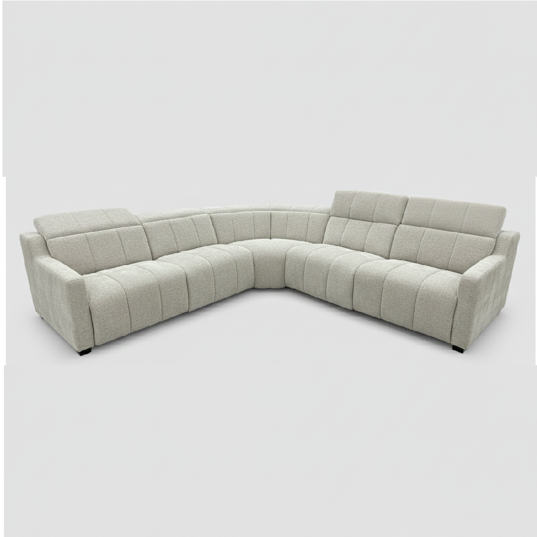 Derwent Fabric Corner Modular with Electric Recliners in Beige Color