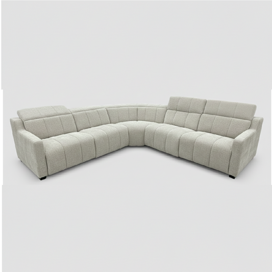 Derwent Fabric Corner Modular with Electric Recliners in Beige Color