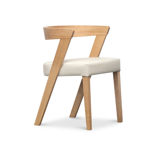 Eden Frost Leather and Timber Dining Chair