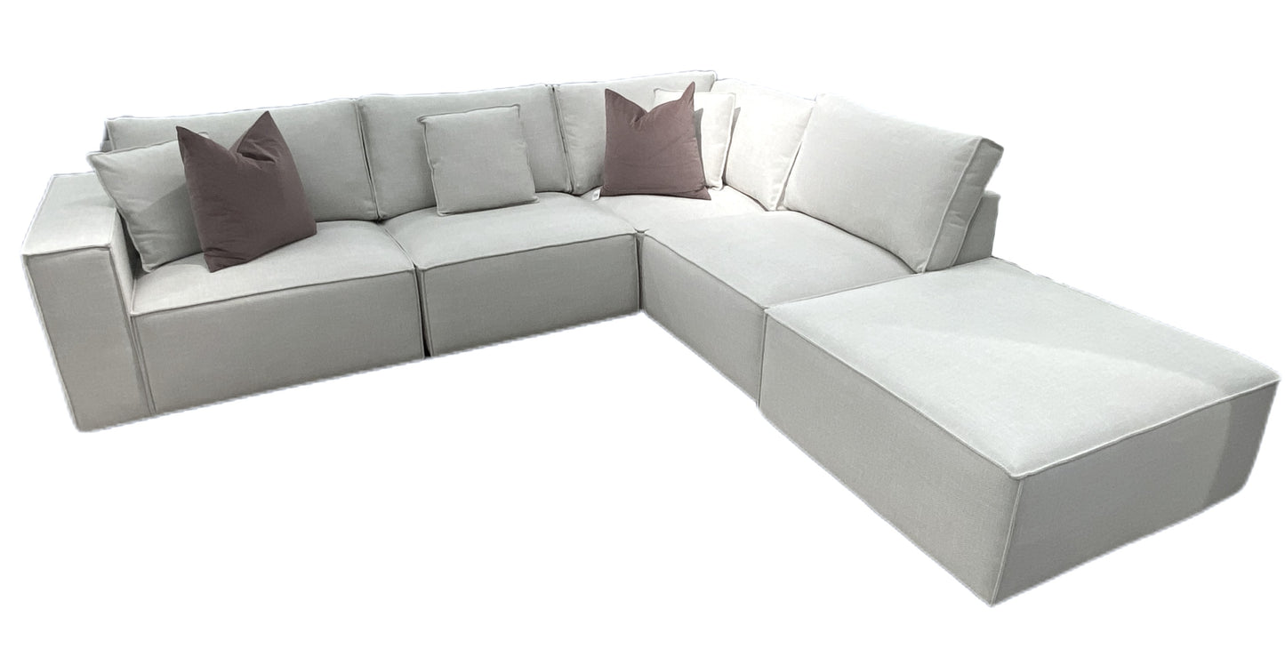 Everest 5PCS Modular Sofa With Single Seat (RHF Arm) in Mornington Pearl
