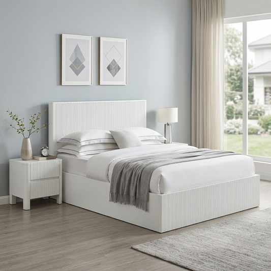 Monica White Storage Bed