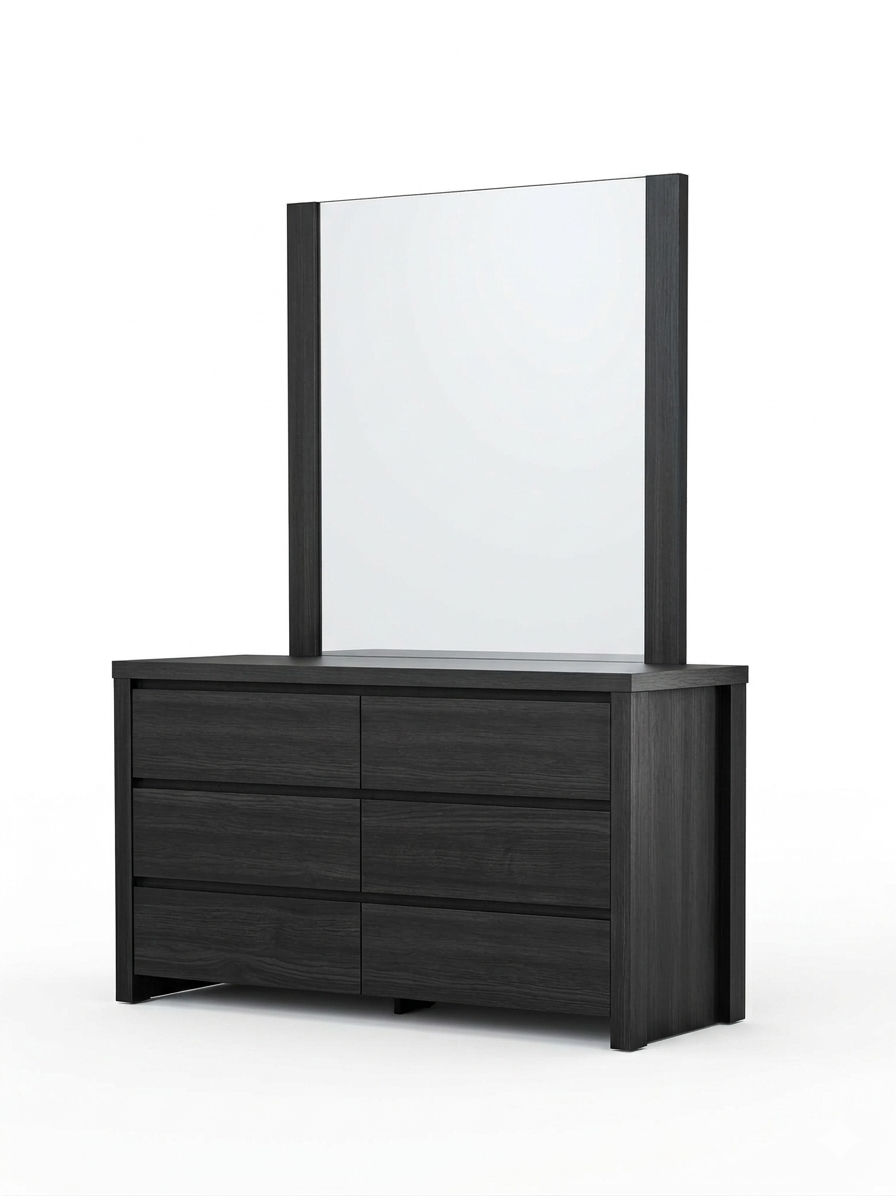 Madrid Walnut Dresser and Mirror – Supreme Furniture