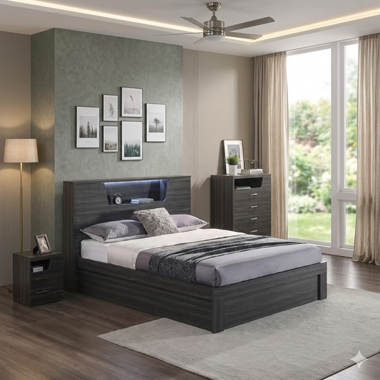 Cambridge Gas Lift Bed in Walnut Colour