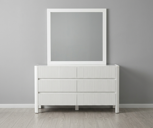 Monica White Dresser and Mirror