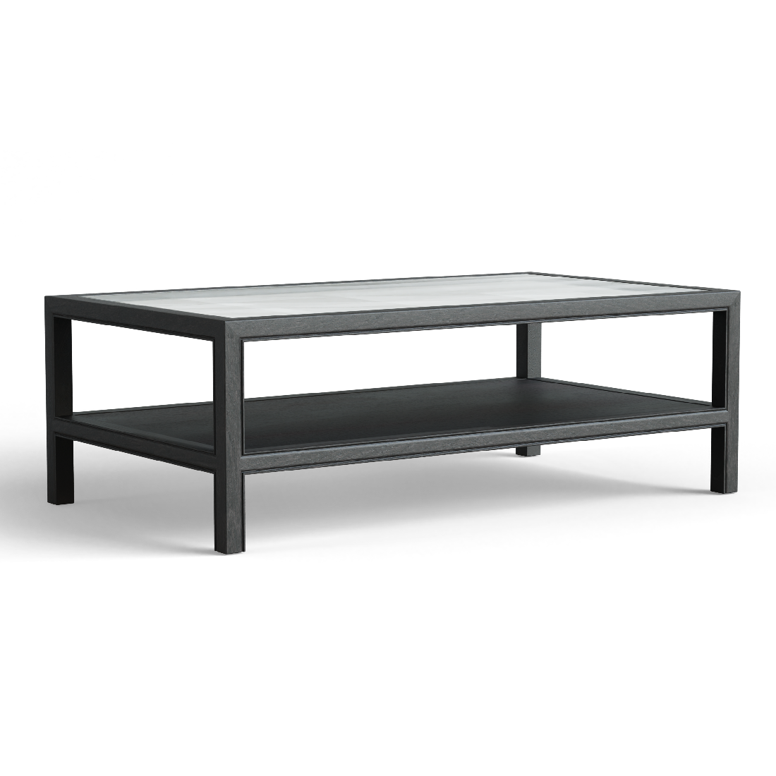 Hei Black Timber and Glass Top Coffee Table