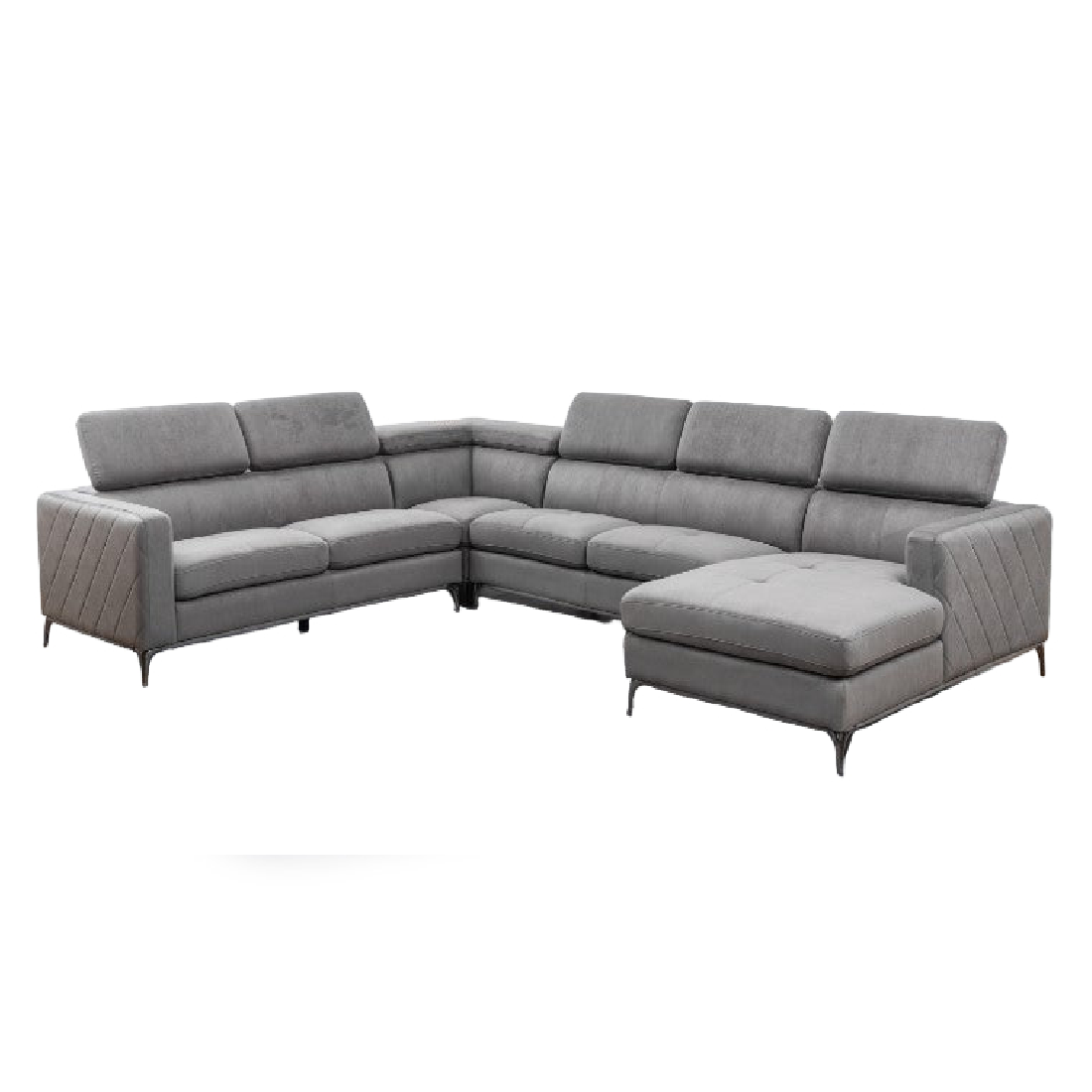 Houston Corner Chaise Beige Fabric Lounge