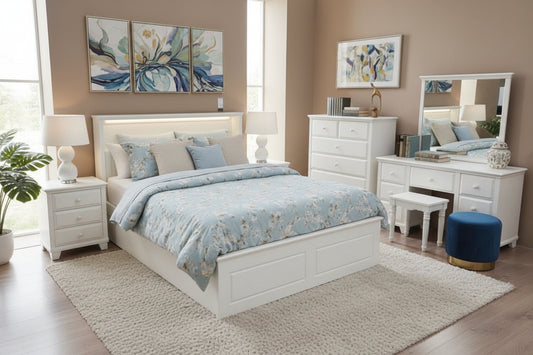 Toulouse White Lift Storage Bed