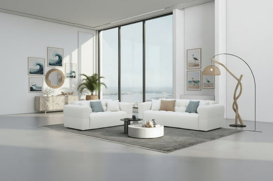 Travis 2.5 Seater Ivory Fabric Lounge