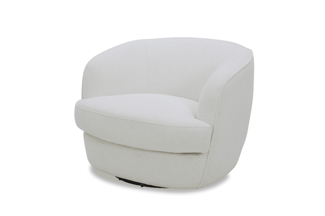 Kira Fabric Occasional Swivel Chair – Modern Curved Accent Chair